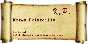 Kozma Priszcilla névjegykártya